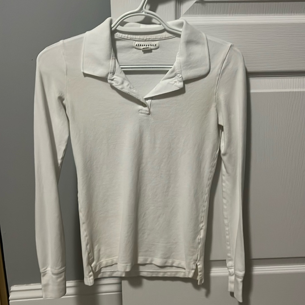 Aeropostale White Womens Uniform Polo Longsleeve